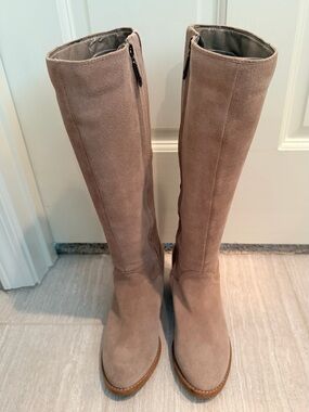 Blondo Brand waterproof suede Tall Riding Boots in Taupe